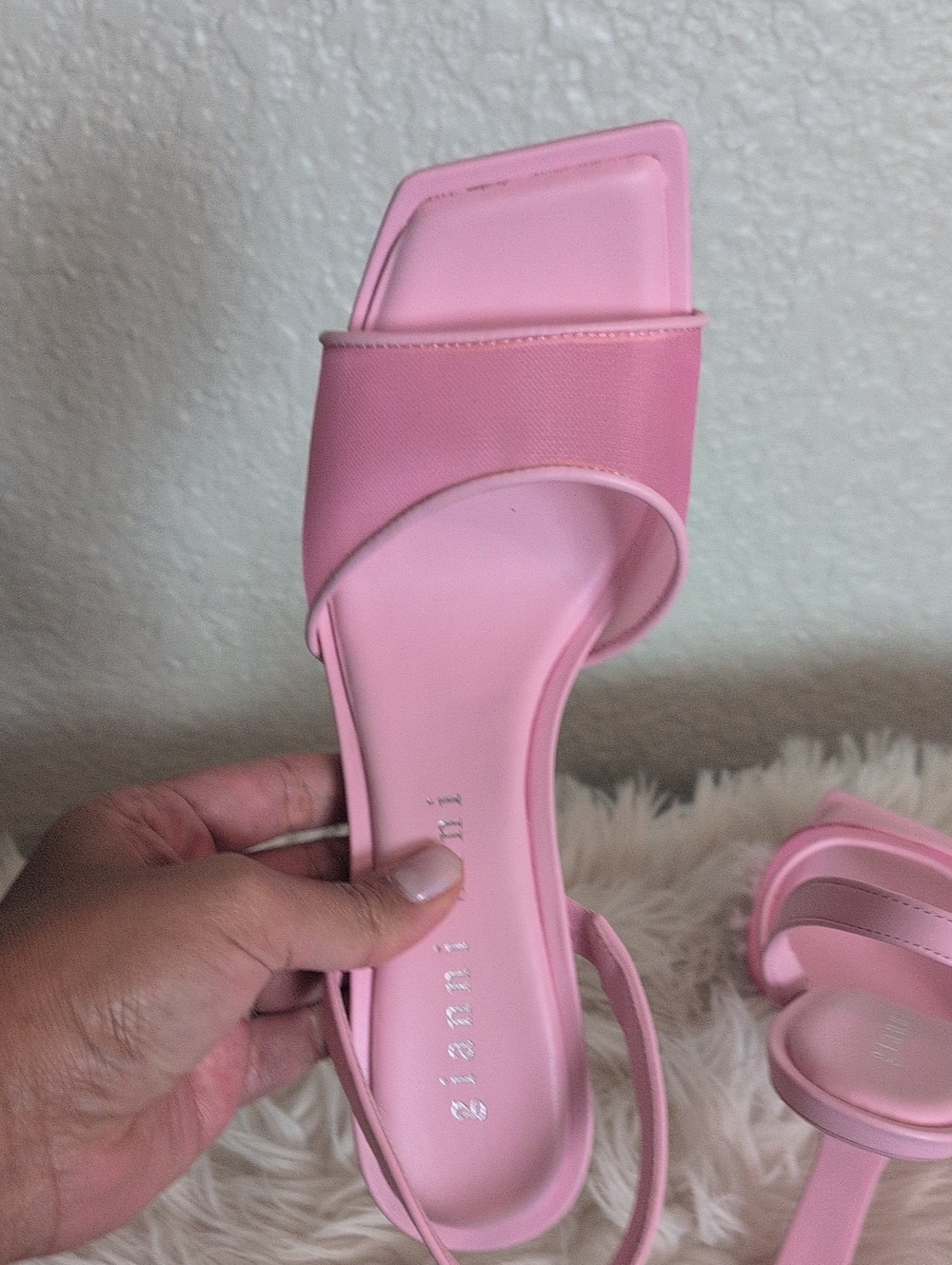 Gianni Bini Soft Pink Slingback Block Heels - Picture 4 of 9